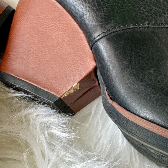 Kork-Ease Roana Lace up Black Leather Ankle Booties Two-Tone Chunky Heel  7.5 - Picture 7 of 13